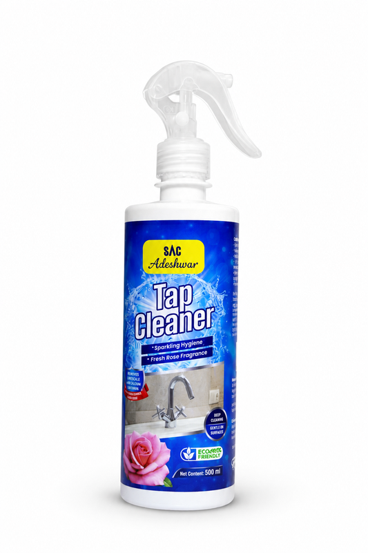 SAC Adeshwar Tap Cleaner & Limescale Remover by Sri Ananthnath Chemicals for removing hard water stains and restoring tap shine.