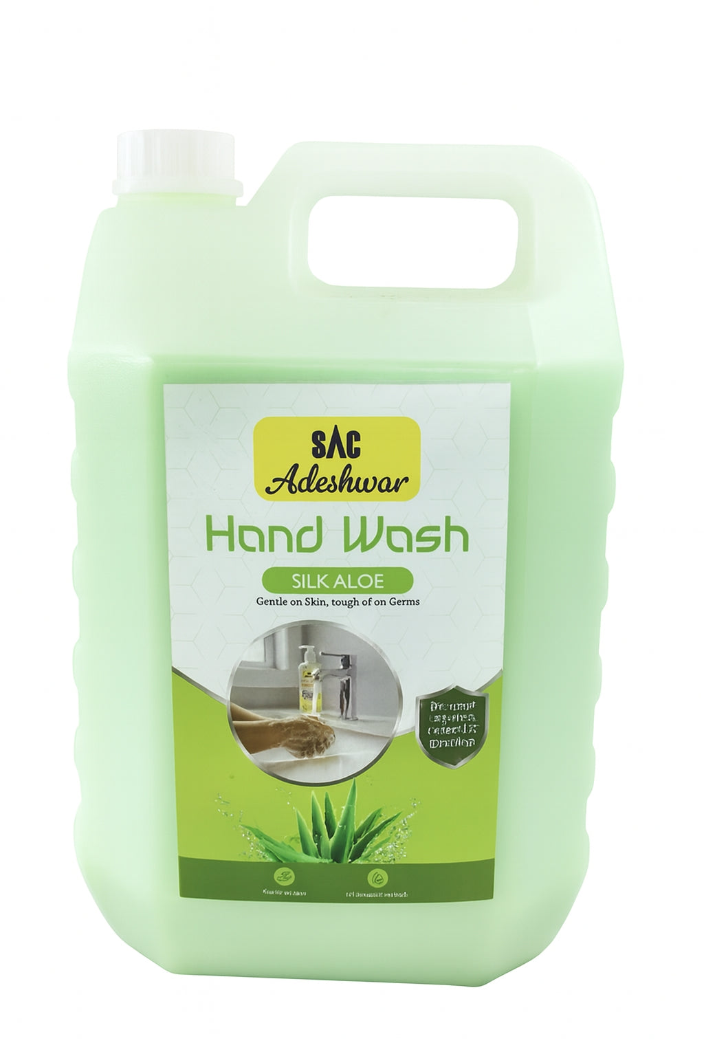 SAC Adeshwar Aloe Vera Hand Wash Liquid for gentle cleansing, germ protection, and soft, refreshed hands.