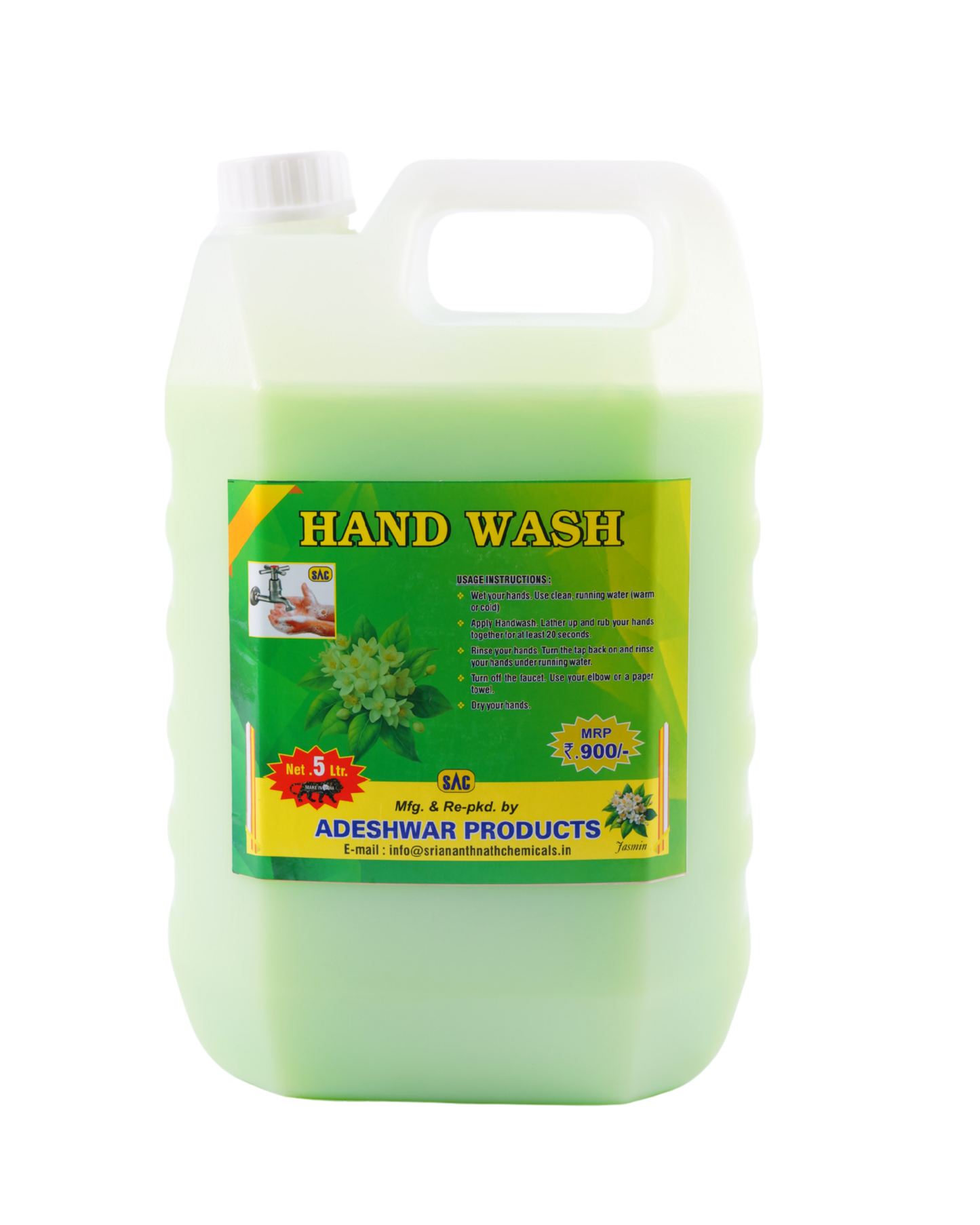 SAC Adeshwar Hand Wash Liquid for effective germ protection, deep cleansing, and fresh, hygienic hands.