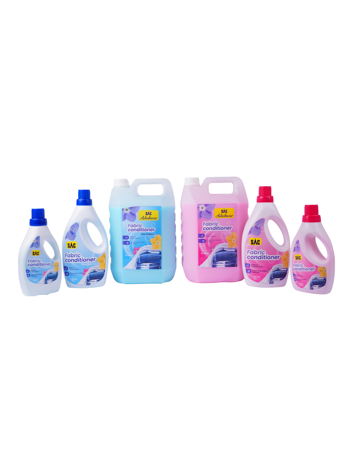 SAC Adeshwar Floral Fresh Fabric Conditioner for softer clothes and a long-lasting floral and Lavendar Fresh fragrance.