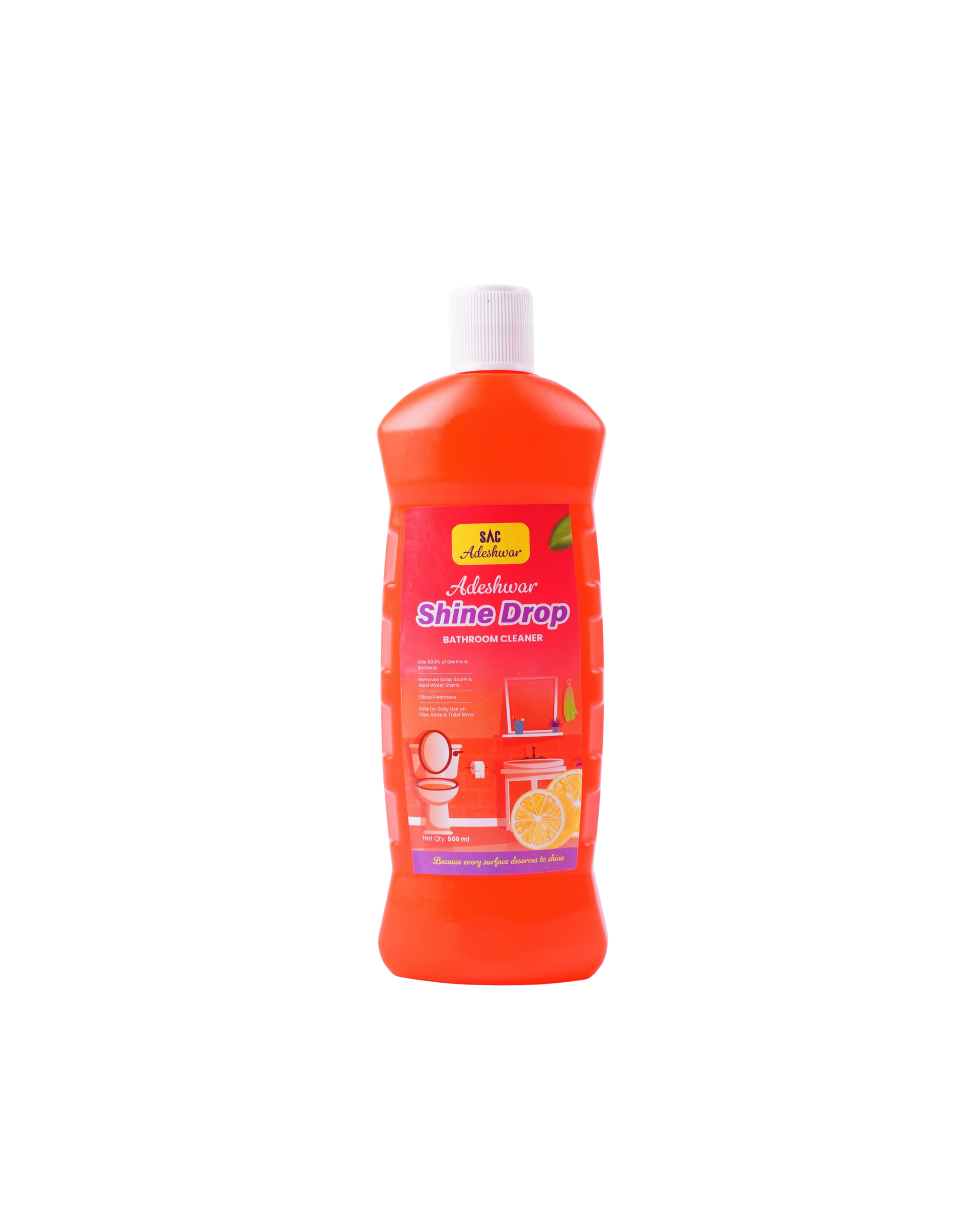 Sri Ananthnath Chemicals Bathroom Tile Cleaner helps remove dirt, marks, and soap stains from tiles.
